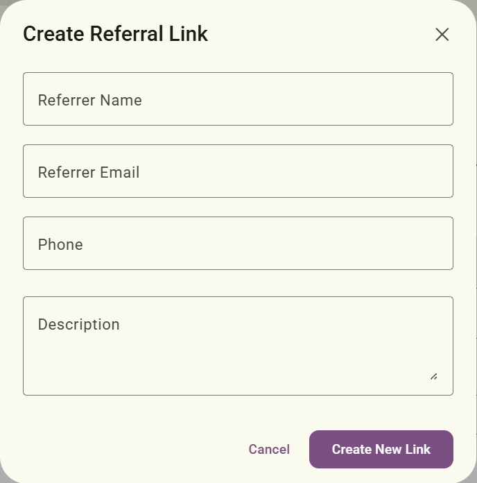 create referral link overlay